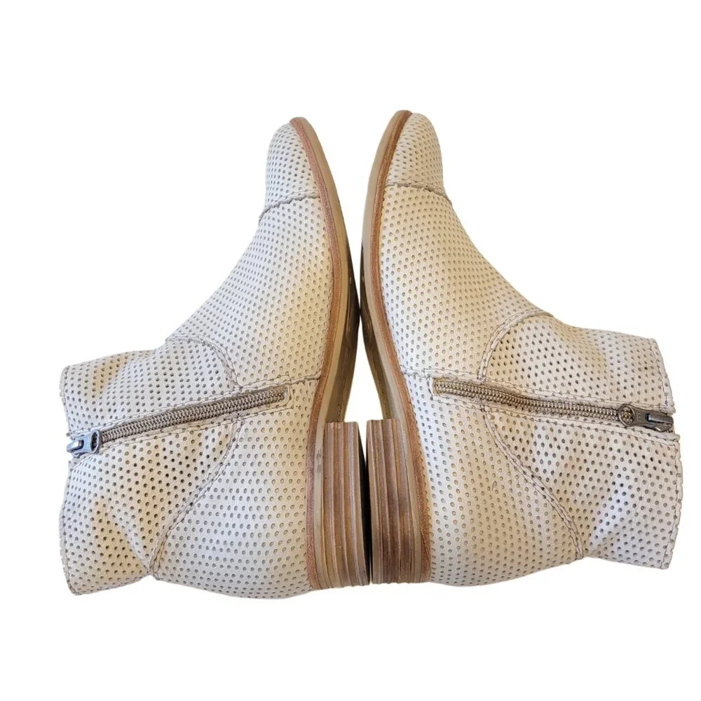 Anthropologie Felmini Perforated Leather Ankle Boot 42